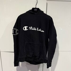 Nili Lotan Black Logo Hoodie for women